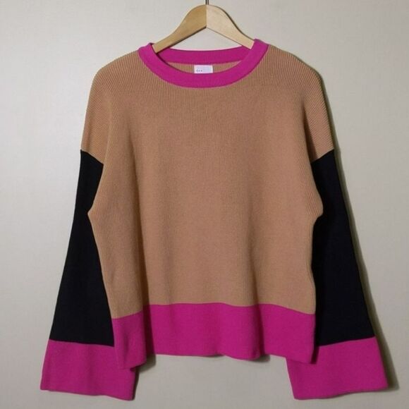 dee elly Sweaters - Colorblock Oversized Boxy Sweater by Dee elly Wide Sleeve Crew Neck Size Medium